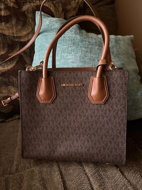 Michael Kors Brown & Cognac Signature Satchel